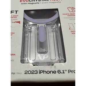 Tech 21 Evo Crystal Kick W/Magsafe Clear/Purple iPhone 15 Pro 6.1”